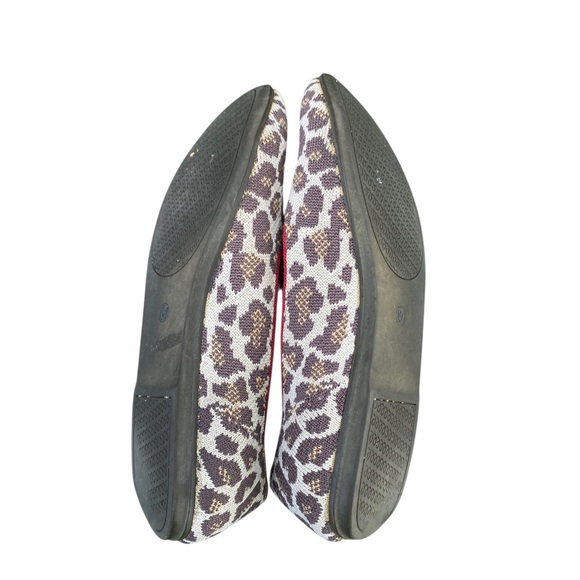 Rothy's Leopard Print Flats with Red and Blue Accents - Picture 7 of 9